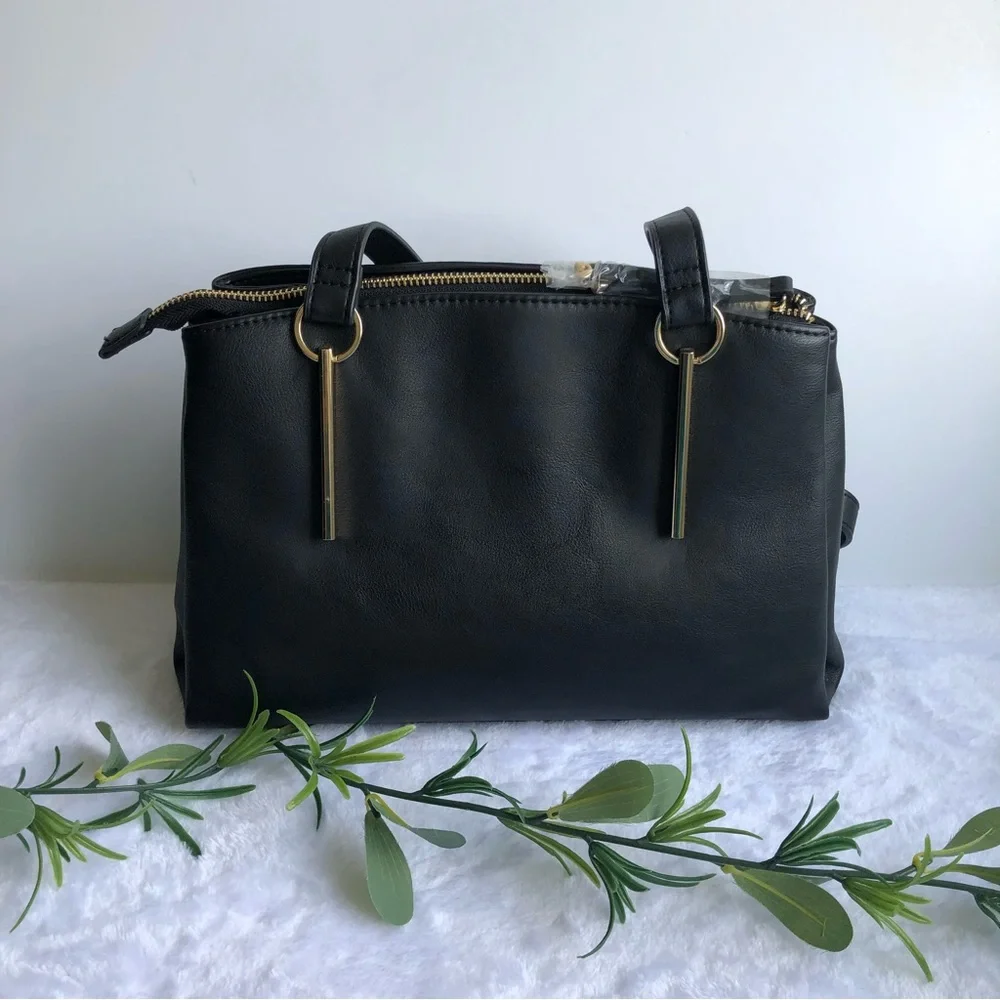 Alfani Moira Dome Satchel, Black, NWT